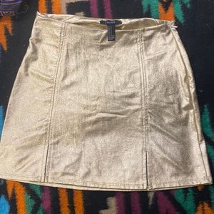 Gold forever 21 skirt